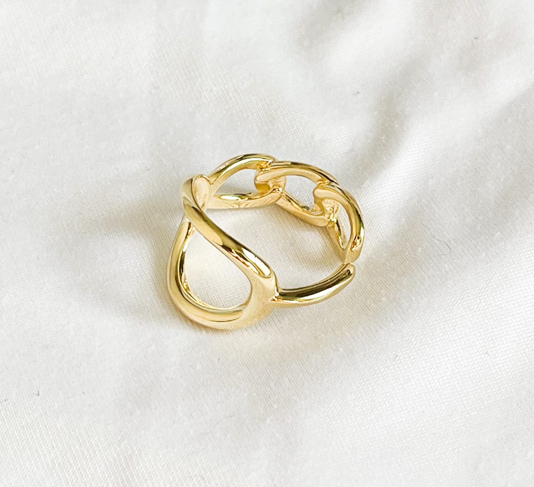 Gold Curved Open Ring